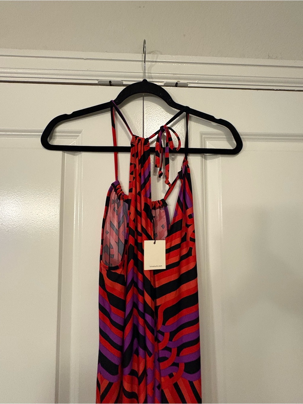 Trina Turk Red & Purple Geometric Dress - Picture 6 of 10